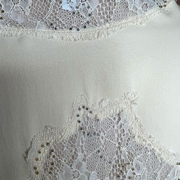 Foley + Corinna silk blouse top wrap lace beads - Picture 6 of 15